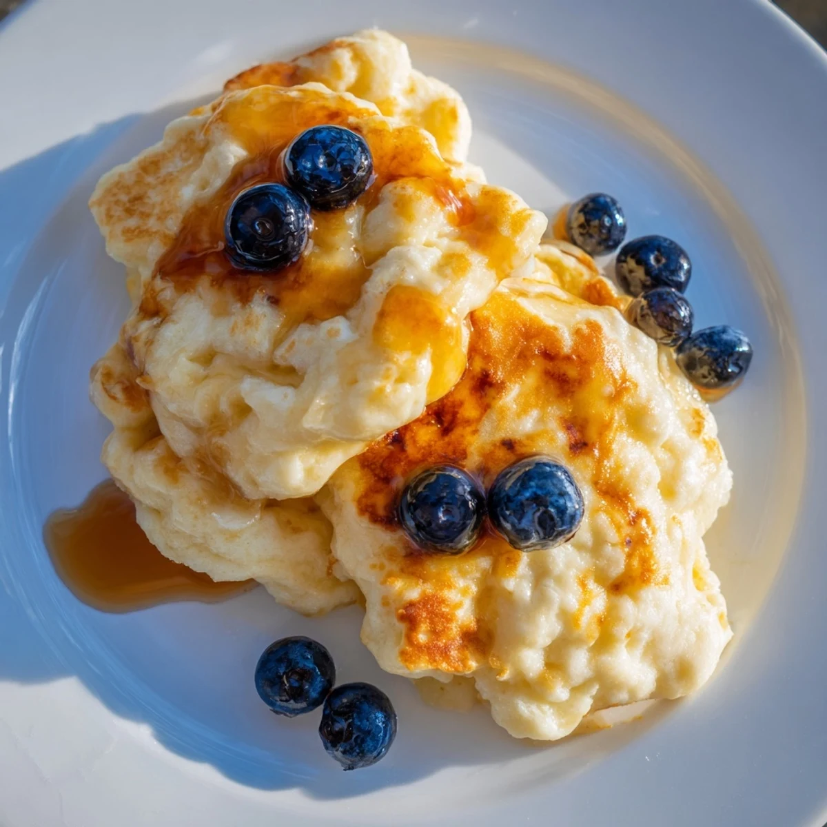 Imagine the texture: buttery, tender scrambled pancakes, ideal for brunch, with vanilla aroma.
