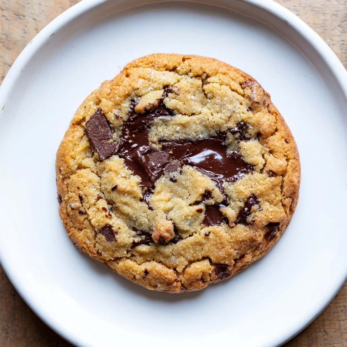 Soft, chewy Air-Fryer Chocolate Chip Cookies, dotted with melty chocolate, ready to enjoy after cooling.