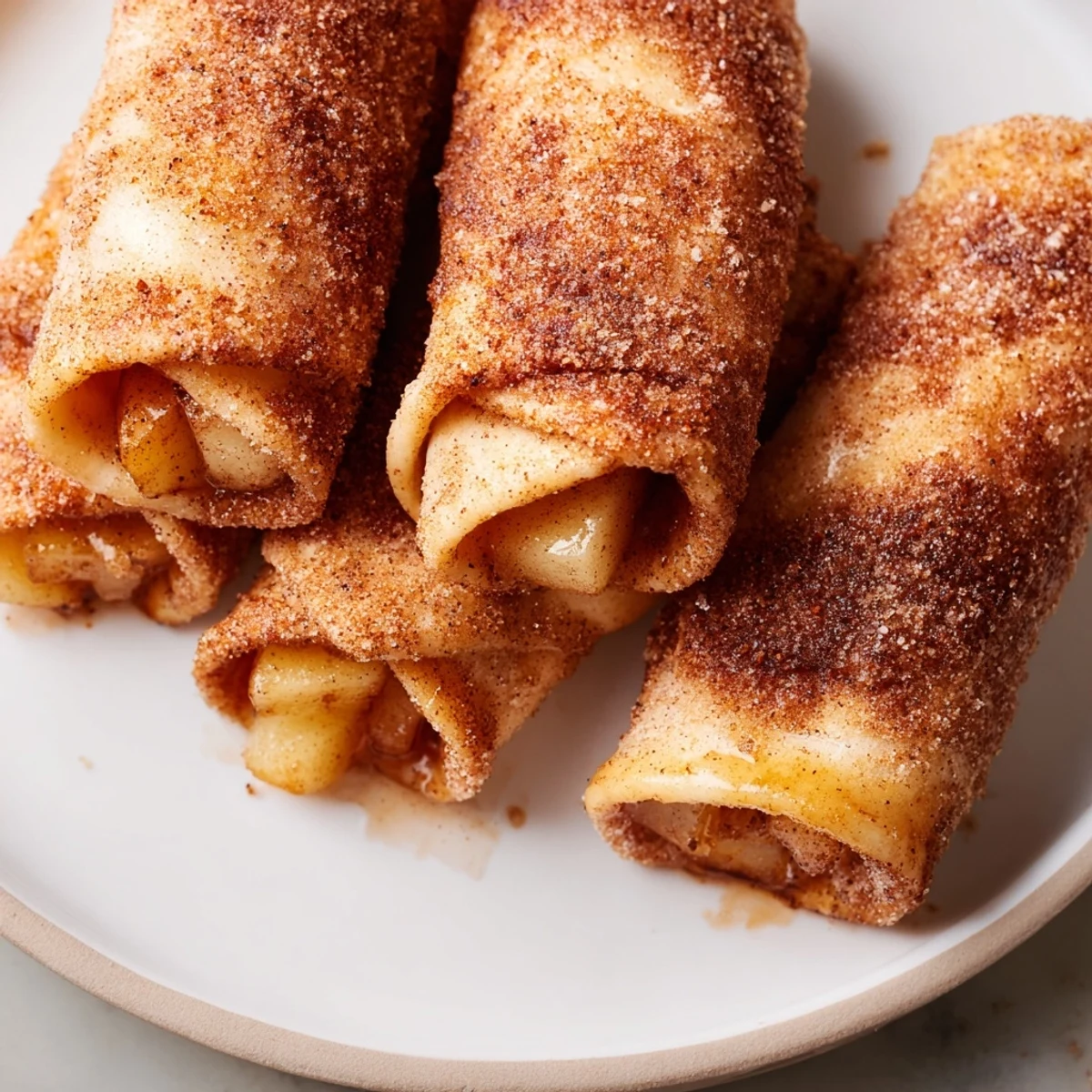 Crispy flour tortillas filled with spiced apple filling creates delicious Apple Pie Roll-Ups perfect for dessert.