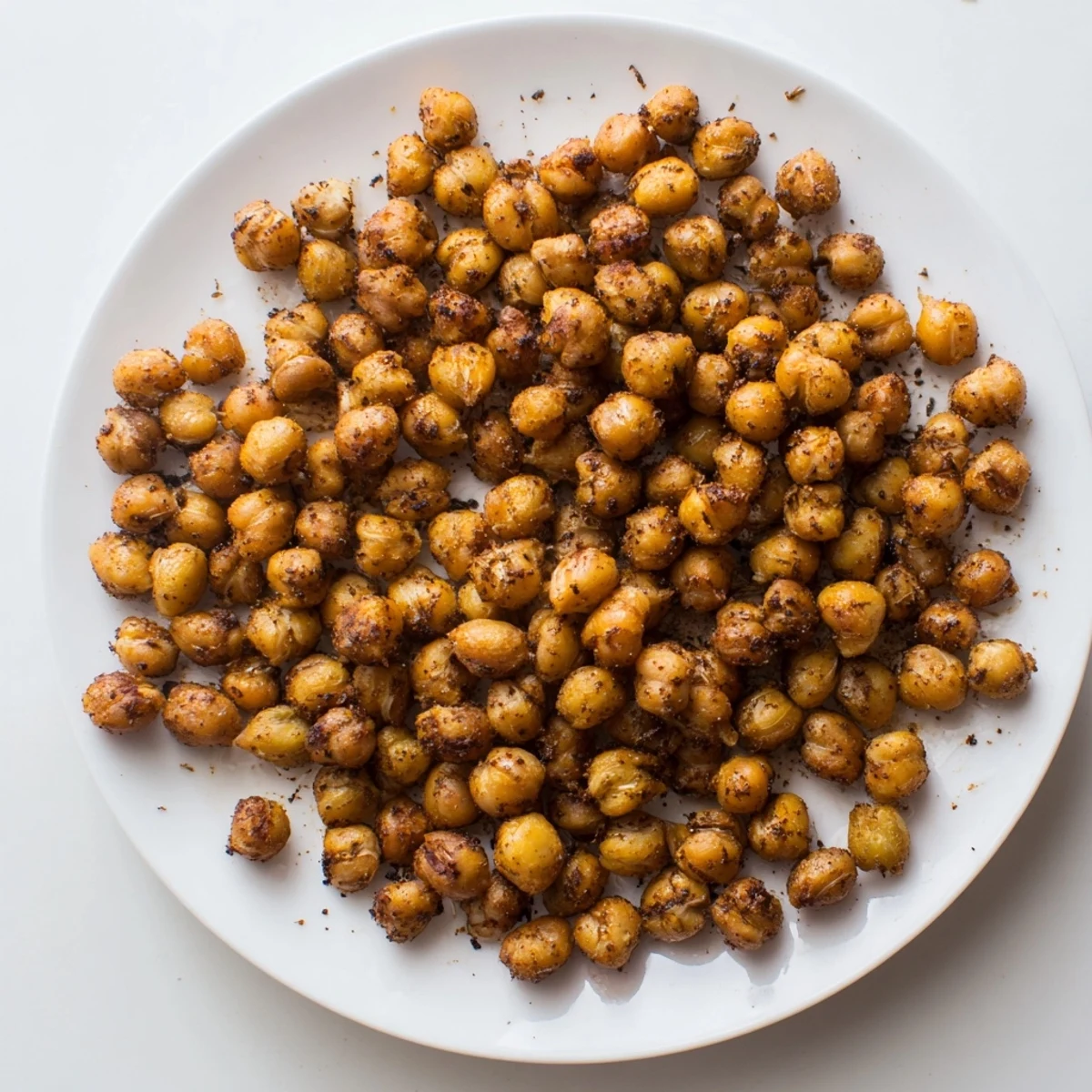 Golden, crispy chickpea snack, perfectly seasoned and ready for a satisfying, healthy crunch.