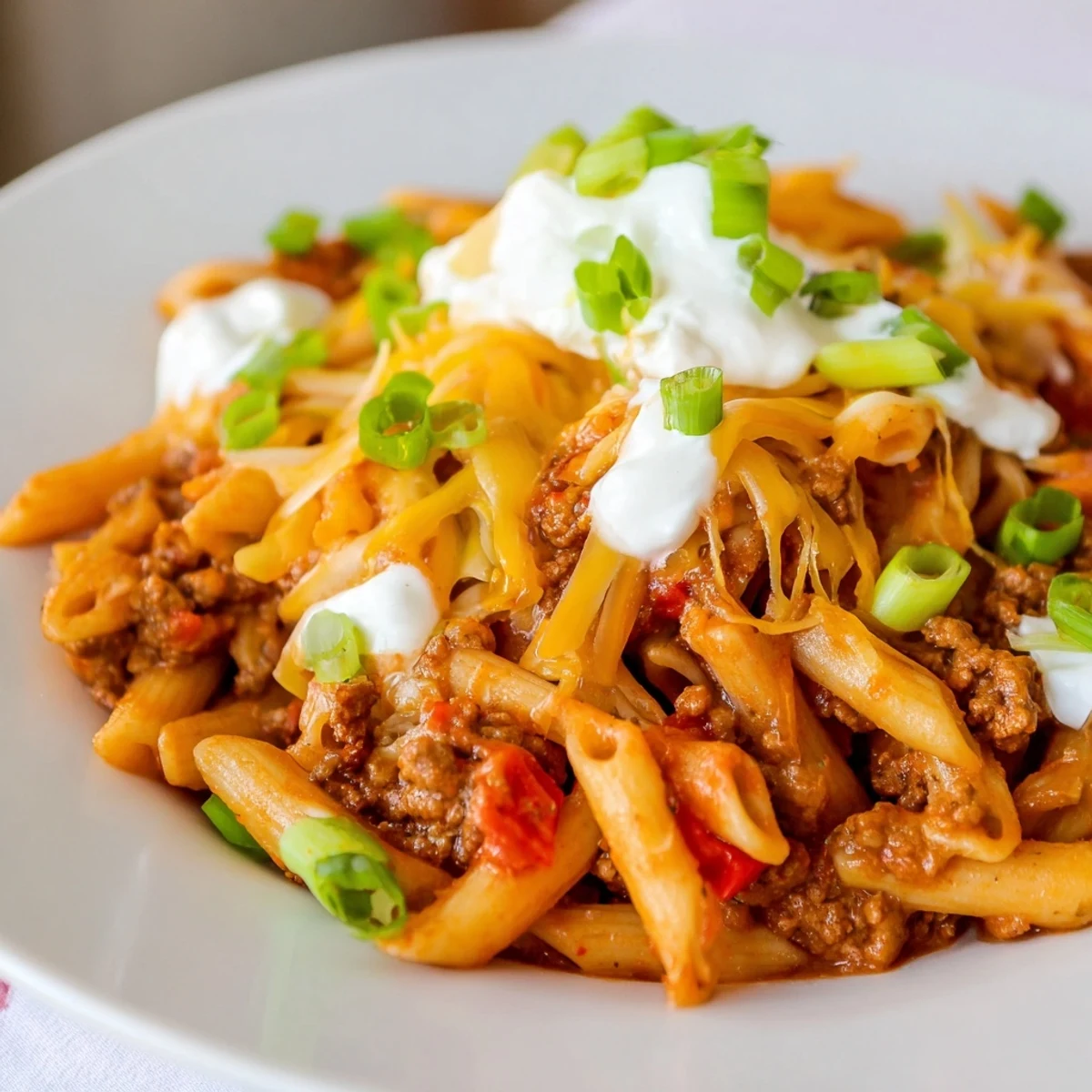 Savor the aroma of savory spices in this easy, comforting One-Pot Taco Pasta meal.