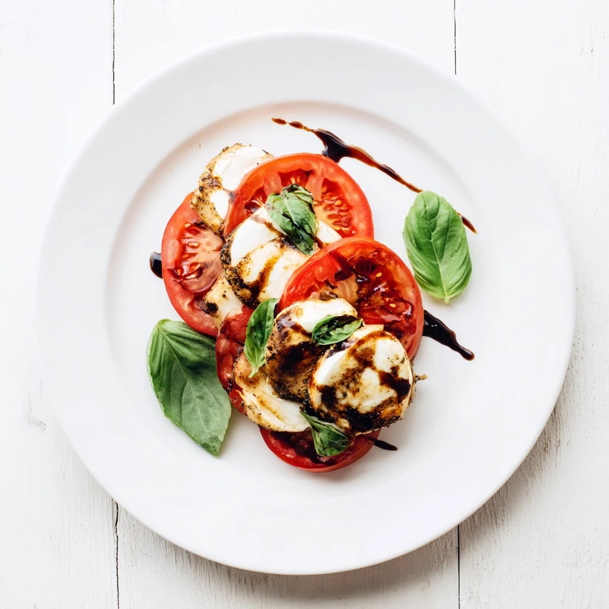 Sizzling Caprese Chicken Skillet features ripe tomato slices and a drizzle of balsamic glaze.