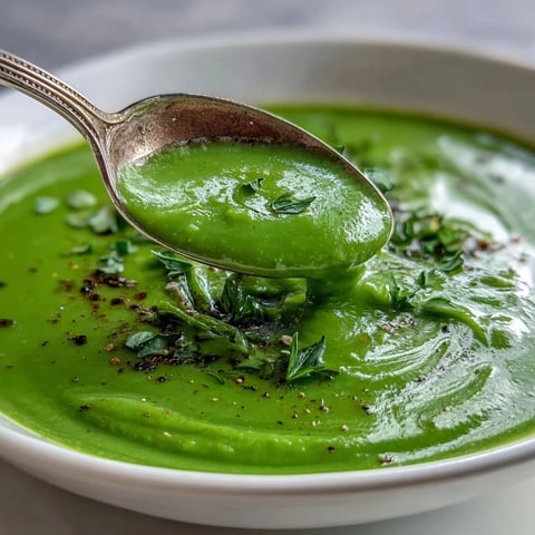 Steaming bowl of creamy Big Green Immunity-Boosting Vegetable Soup with spinach and broccoli.  