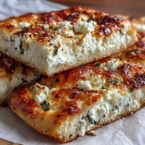Golden-brown Fluffy Cottage Cheese Flatbread bubbling in a skillet with flecks of fresh herbs.