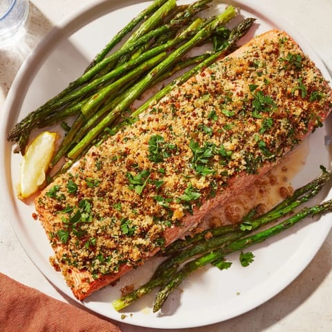 Easy Herb-Crusted Salmon Asparagus