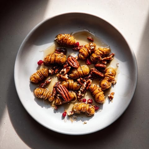 Crispy edges and a sweet glaze define these flavorful Winter Roasted Brussels Sprouts, an easy side.