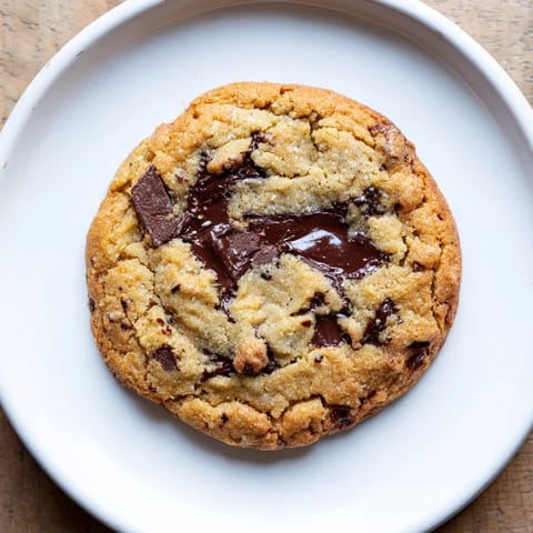 Soft, chewy Air-Fryer Chocolate Chip Cookies, dotted with melty chocolate, ready to enjoy after cooling.