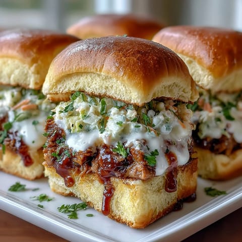 Juicy BBQ pulled pork sliders with creamy coleslaw, perfect for baby showers and backyard gatherings.  