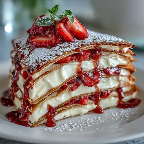 Strawberry Crepe Cake Delight