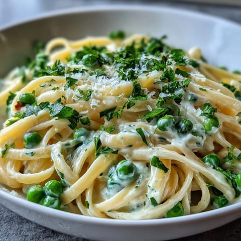 Ricotta Lemon Linguine Peas
