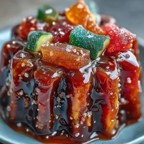 Vibrant Chamoy Pickle Kit in a Cup snack, layered with tangy sauce and sour candies.