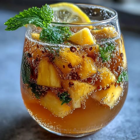 Vibrant Grad Party Punch with mango, pineapple, and sparkling lemonade ready to serve.