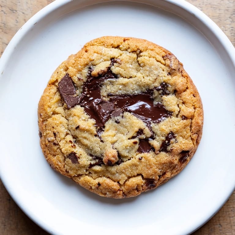 Soft, chewy Air-Fryer Chocolate Chip Cookies, dotted with melty chocolate, ready to enjoy after cooling.
