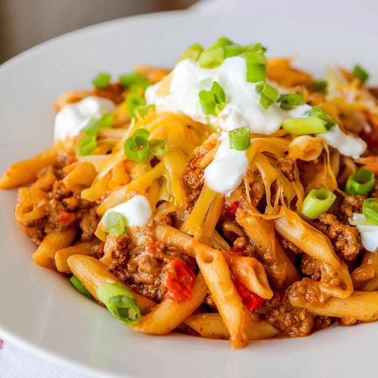 Savor the aroma of savory spices in this easy, comforting One-Pot Taco Pasta meal.