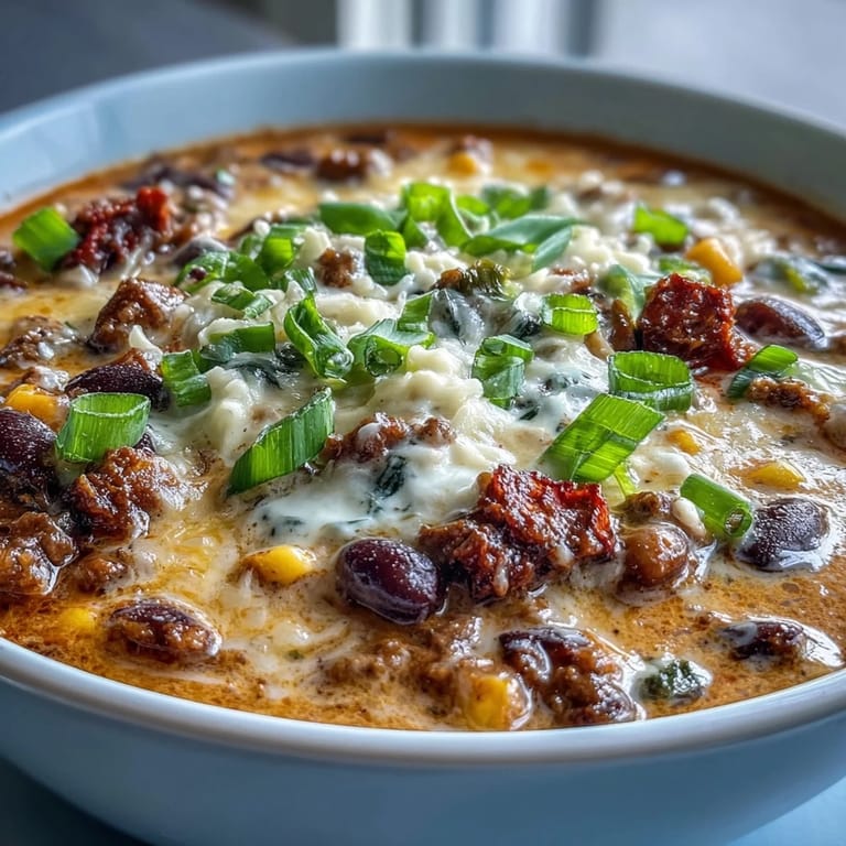 Rich and creamy Creamy Taco Soup in a rustic mug, garnished with fresh cilantro and sour cream for dipping.