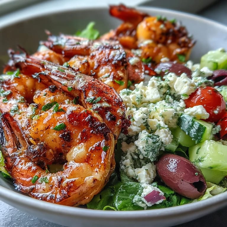 Taste the Mediterranean in this colorful Greek Shrimp Bowl, ready in 30 minutes!