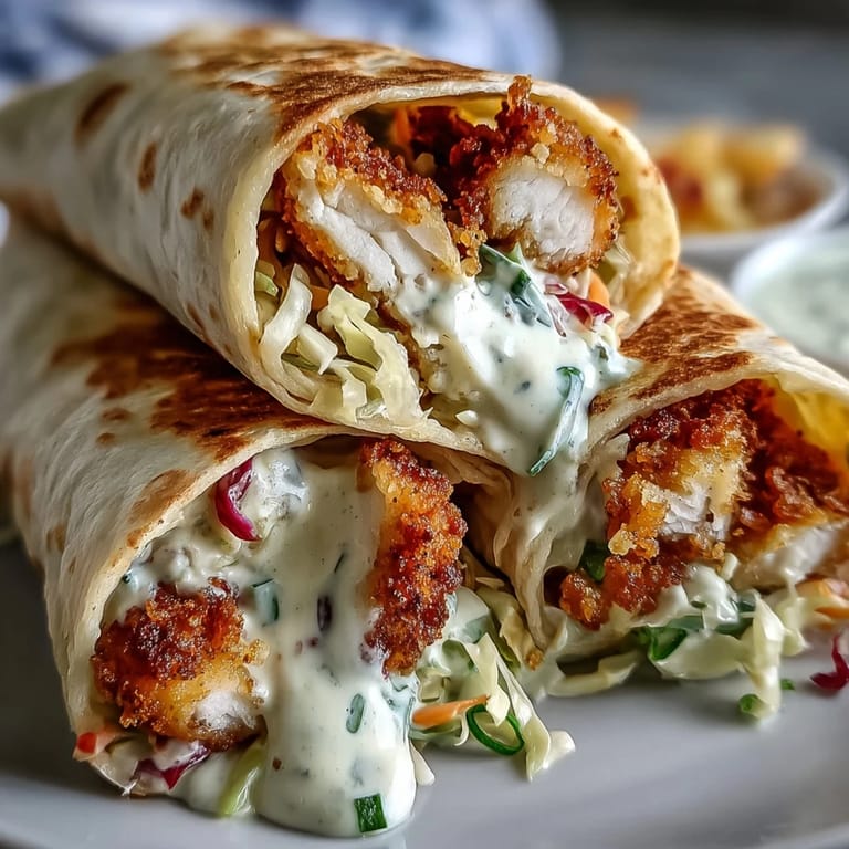 A close-up shows crispy turkey pieces layered over bright shredded cabbage, carrots, and sliced green onions in a wrap.