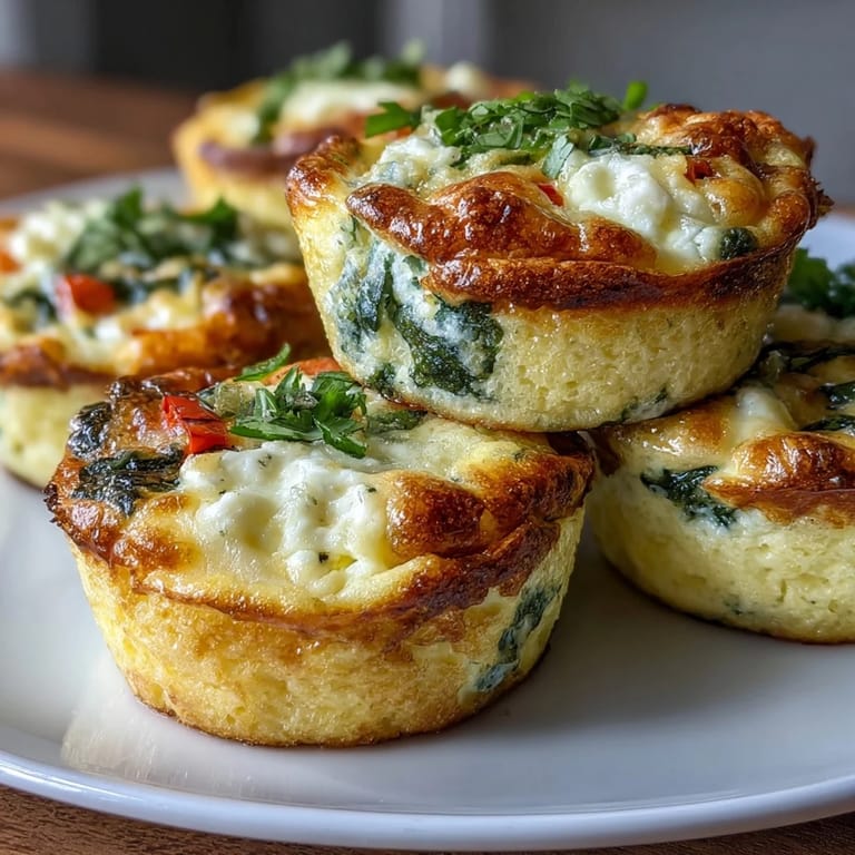 Protein-packed egg muffins featuring creamy cottage cheese, melted cheese, and fresh vegetables—perfect for meal prep.  