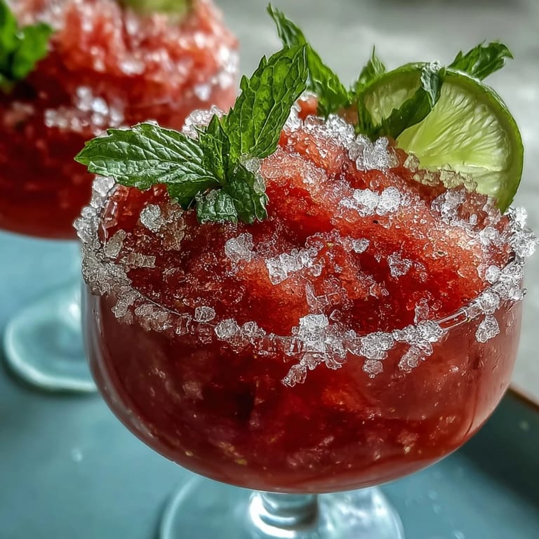 Refreshing frozen strawberry daiquiri mocktail with sparkling lime sugar rim, perfect for summer parties or non-alcoholic gatherings.