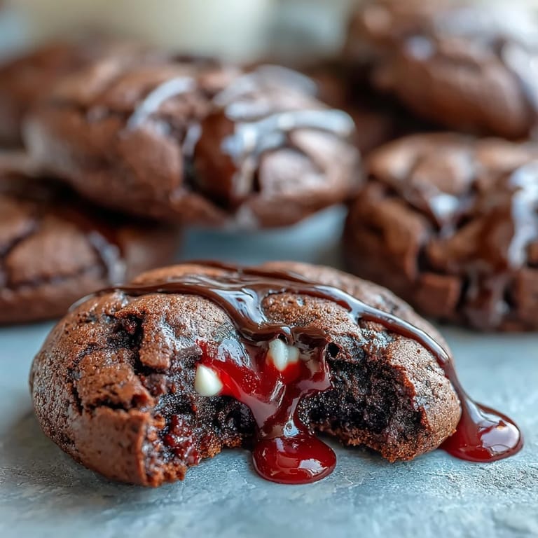 Rich, fudgy chocolate cookies decorated with white candy fangs and red gel blood for a hauntingly fun dessert.  