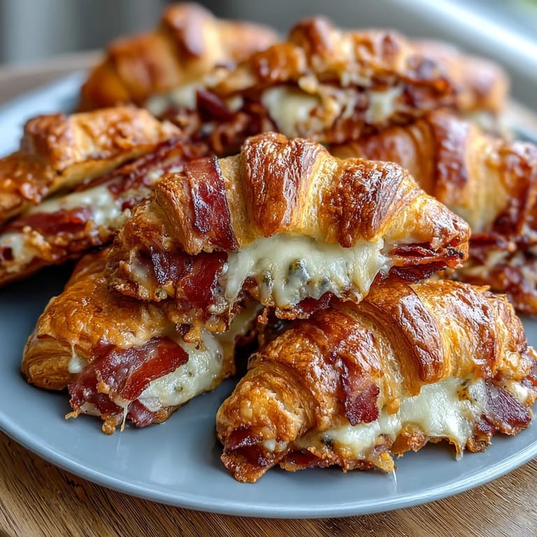 Fluffy croissant pieces layered with smoky ham and creamy custard, baked until golden and bubbling in this comforting breakfast casserole.