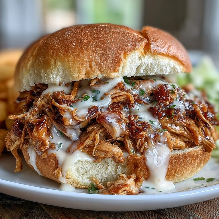 Delicious smoked pulled chicken sandwiches, perfect for a satisfying backyard barbecue.