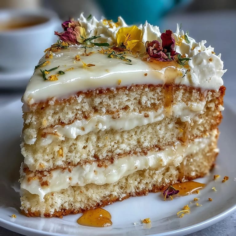 A refreshing lemon curd cake, elegantly decorated for Mother's Day brunch.