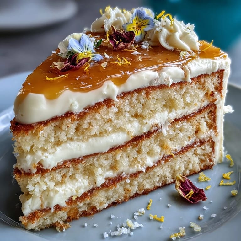 Zesty Mother's Day Lemon Curd Layer Cake ready to be served.