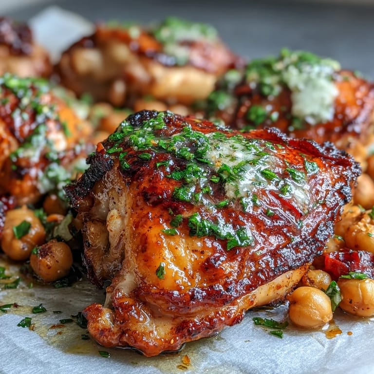 Flavorful Harissa Chicken Traybake photo, showcasing the vibrant spiced chicken and colorful roasted dish.