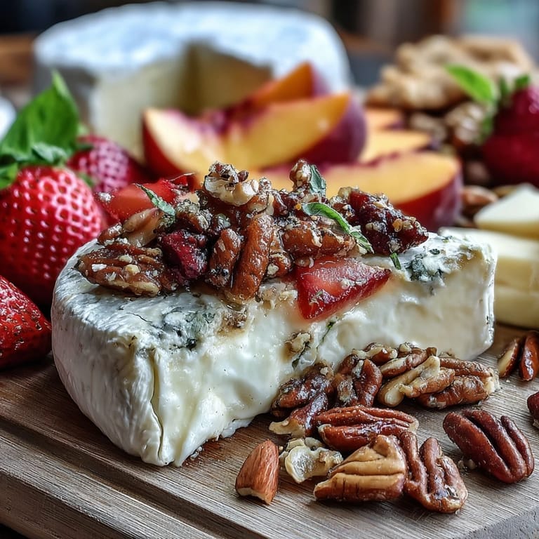 Fresh summer charcuterie board, perfect with fruit and a honey drizzle.