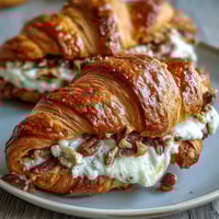 Warm, golden Ham and Cheese Croissant Bake Casserole with flaky croissants, savory ham, and melted Gruyère—perfect for a hearty brunch.