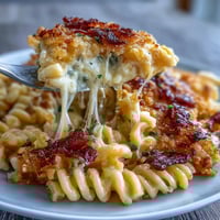 Creamy Southern Soul Food baked mac and cheese with golden cheesy crust, bubbling and irresistible straight from the oven.