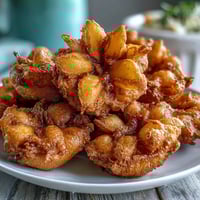 Crispy dandelion fritters with herb dipping sauce, golden and delicate, served with a fresh, creamy herb yogurt dip.  